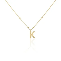 Collier Plaqué Or Jaune Lettra