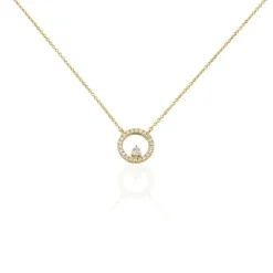 Collier Plaqué Or Lila Oxydes De Zirconium