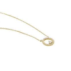 Collier Plaqué Or Lila Oxydes De Zirconium