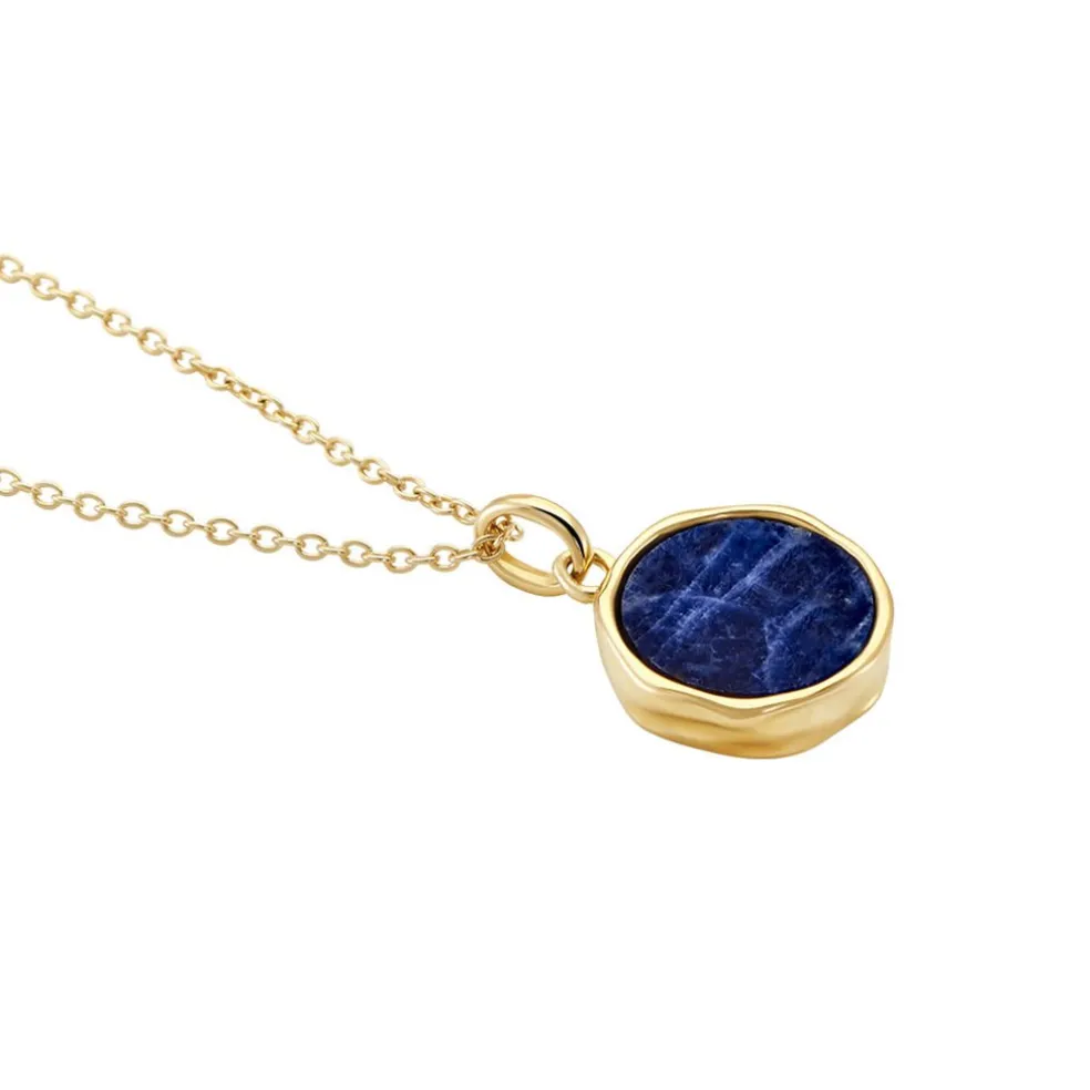 Collier Plaqué Or Neassa Sodalite