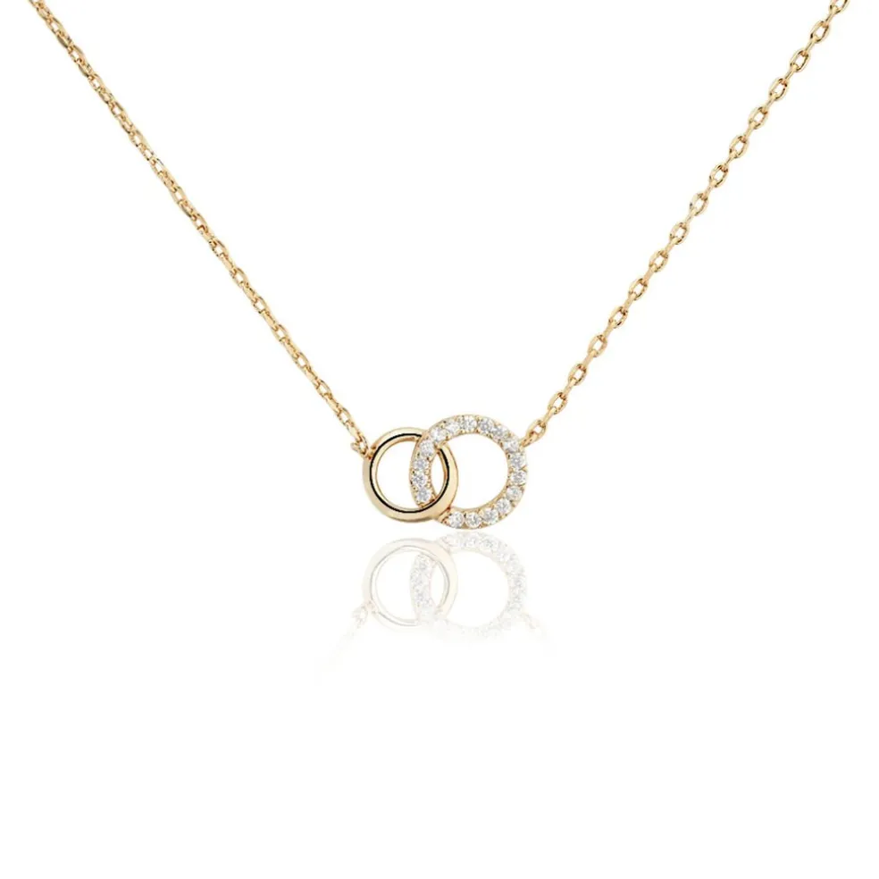 Collier Poeae Plaqué Or Jaune Oxyde De Zirconium