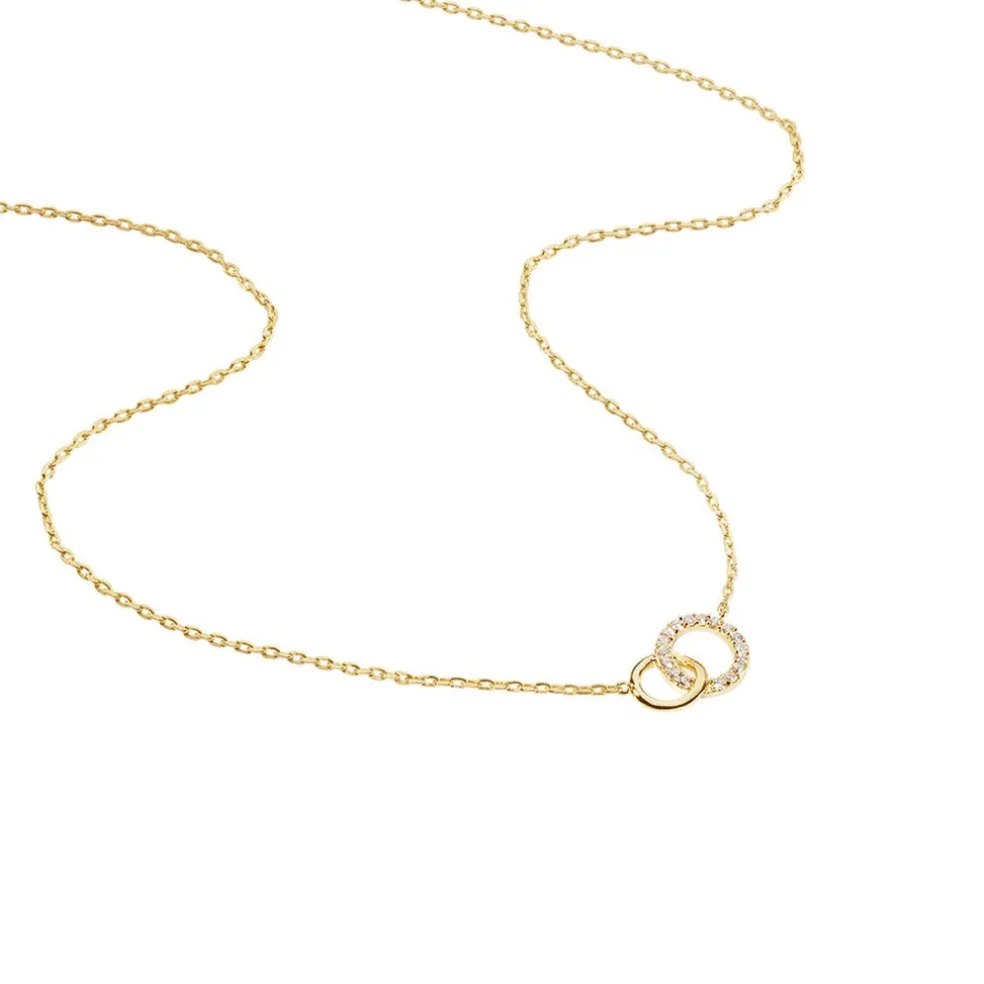 Collier Poeae Plaqué Or Jaune Oxyde De Zirconium