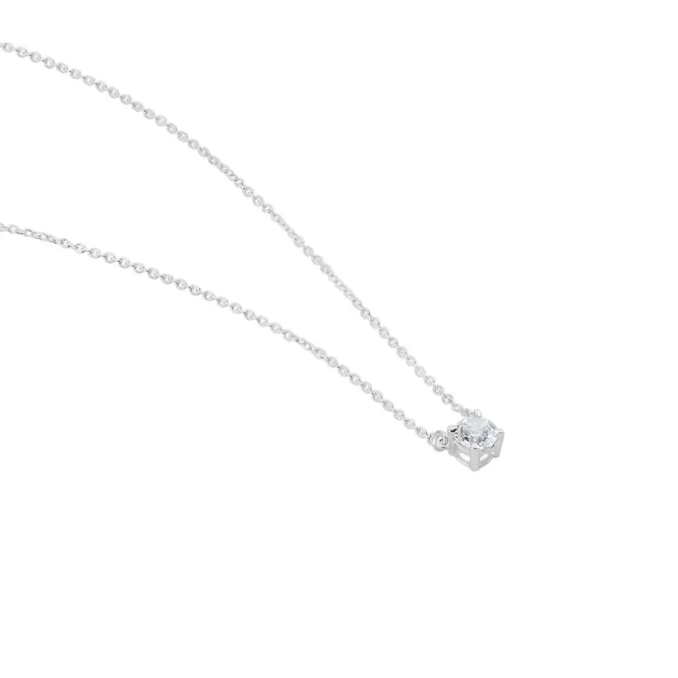 Collier Ponama Or Blanc Oxyde De Zirconium