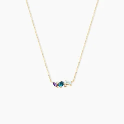 Collier Printemps Précieux Or Jaune Topaze Améthyste