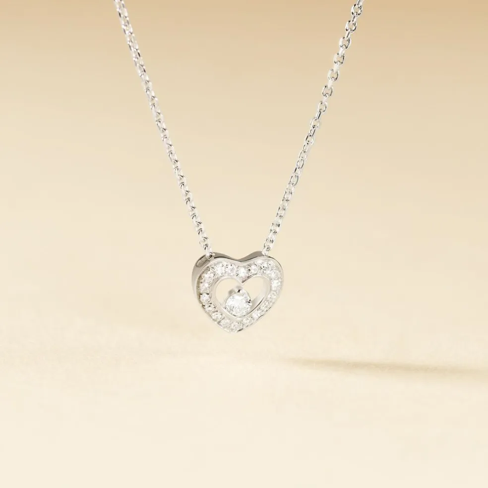 Collier Purete Or Blanc Diamant