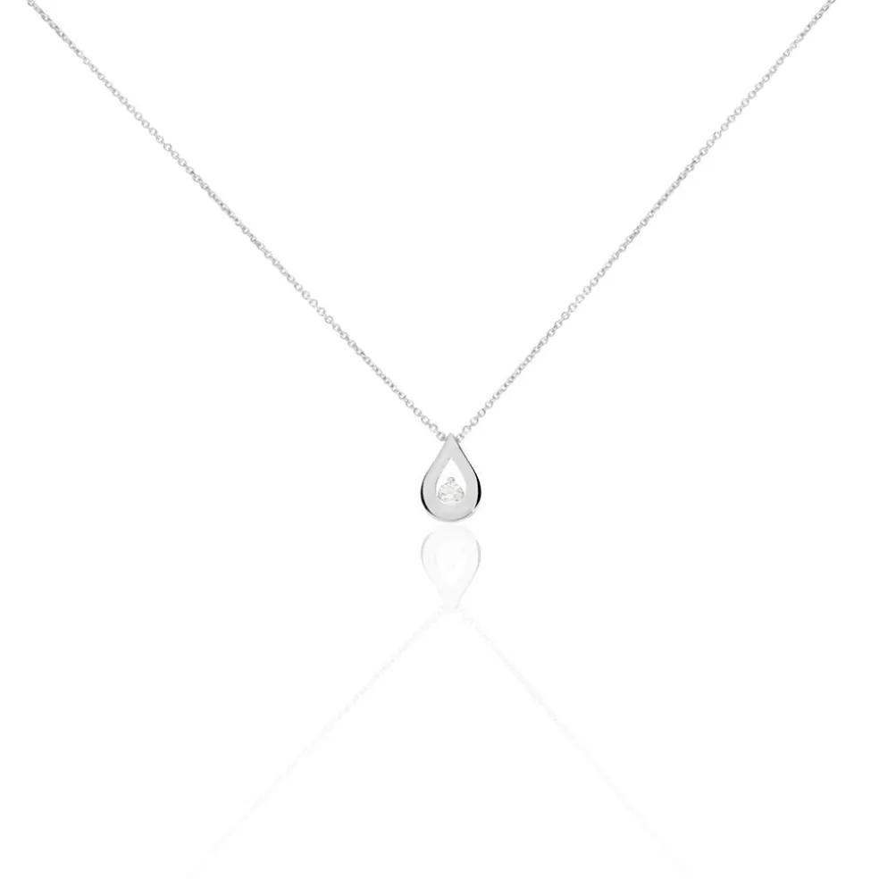 Collier Purete Or Blanc Diamant