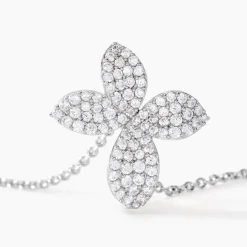 Collier Radiant Bloom Argent Blanc Oxyde