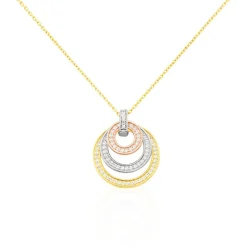 Collier Rama Or Tricolore Oxyde De Zirconium