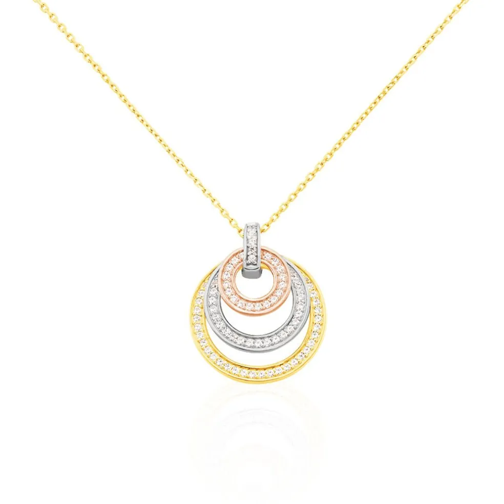 Collier Rama Or Tricolore Oxyde De Zirconium