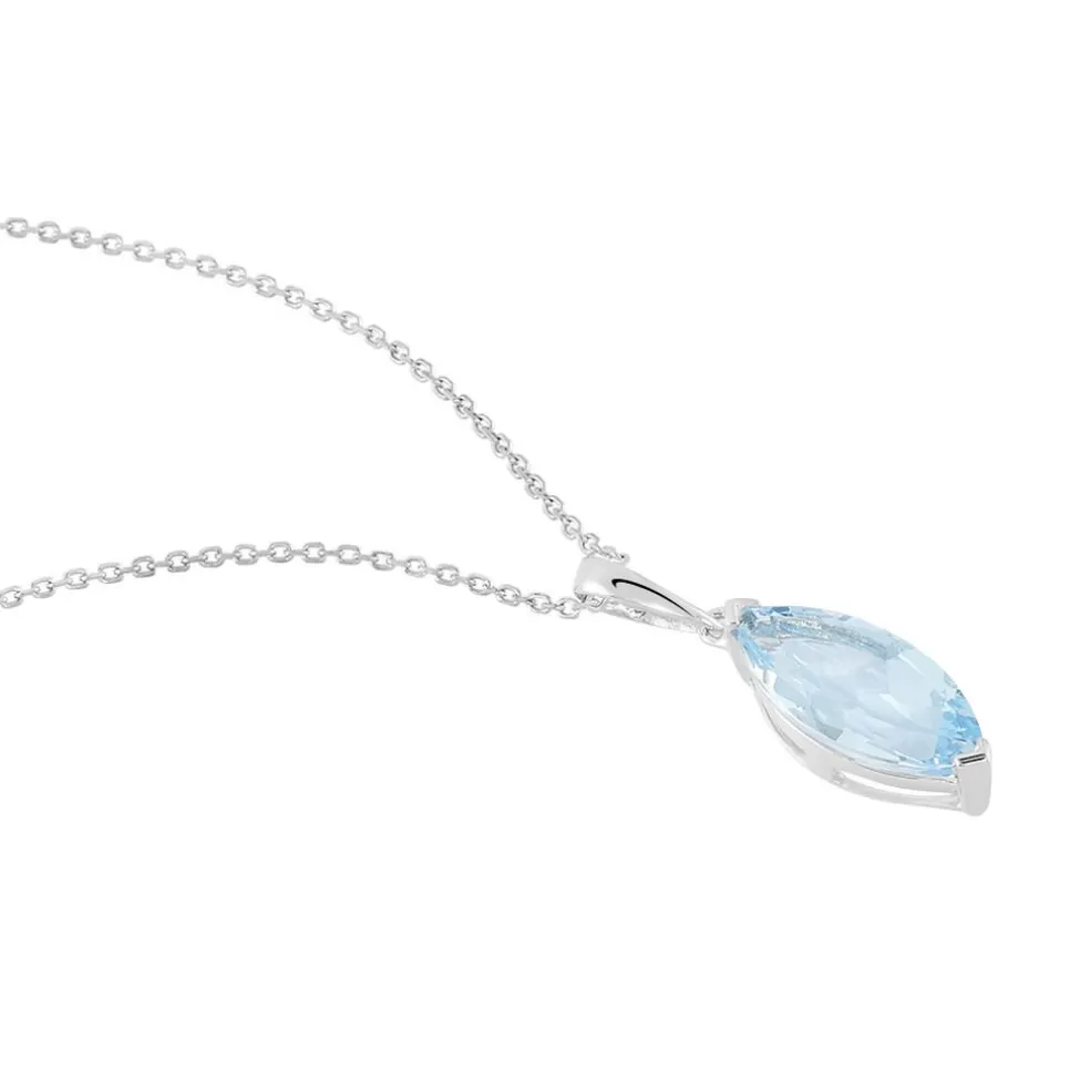 Collier Raquel Or Blanc Topaze