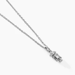 Collier Raven Argent Blanc