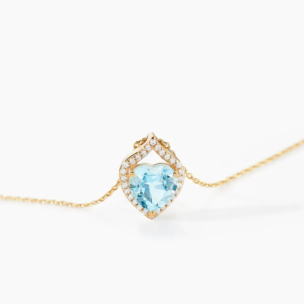 Collier Rosaline Or Jaune Topaze Et Oxyde De Zirconium