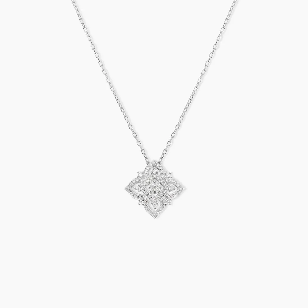 Collier Rosée Or Blanc Diamant