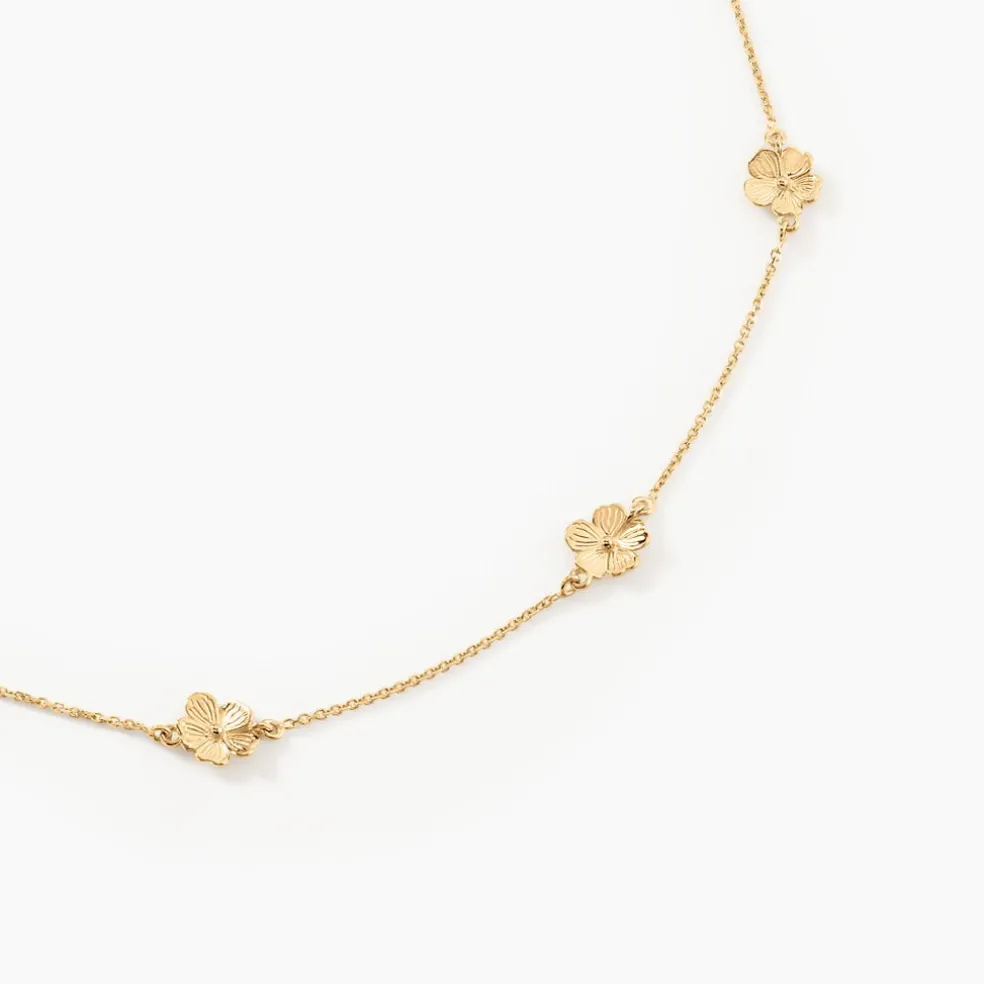 Collier Sakura Love Or Jaune Oxyde De Zirconium