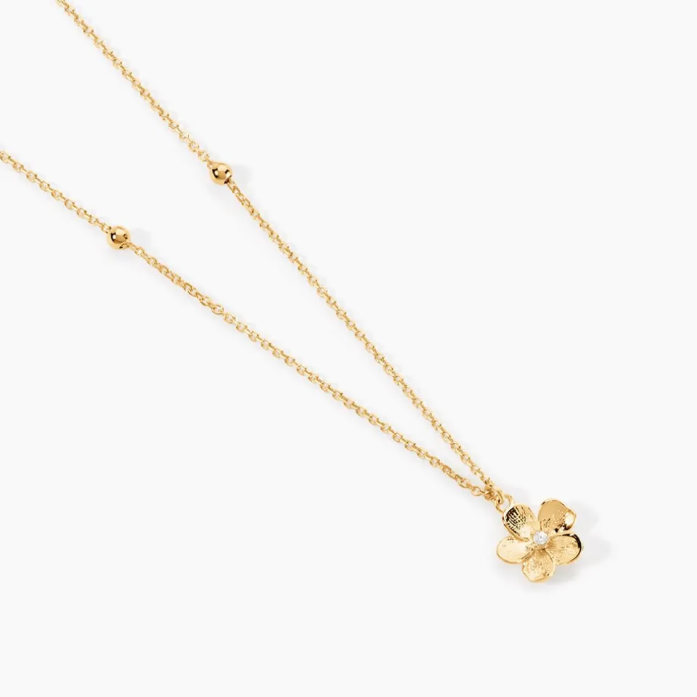Collier Sakura Love Or Jaune Oxyde De Zirconium