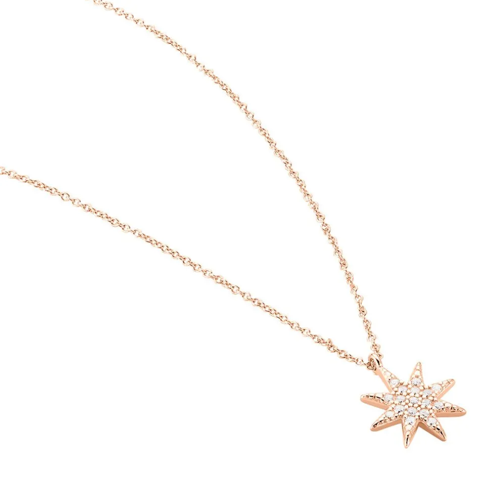 Collier Sarida Argent Rose Oxyde De Zirconium