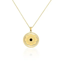 Collier Sautoir Acier Doré Staffan Agate