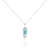 Collier Sautoir Dariella Argent Blanc Pierre De Synthese