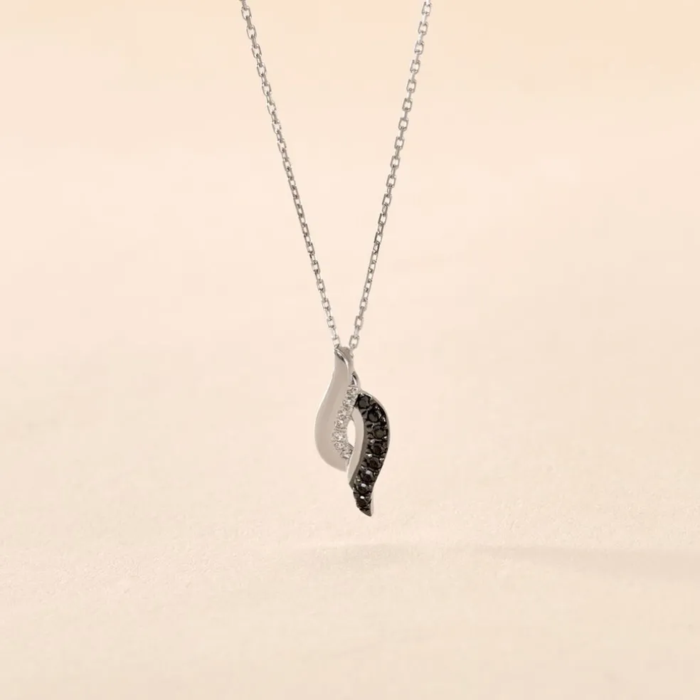 Collier Sculptural Or Blanc Diamant