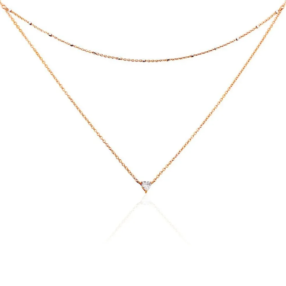 Collier Serres Argent Rose Oxyde De Zirconium