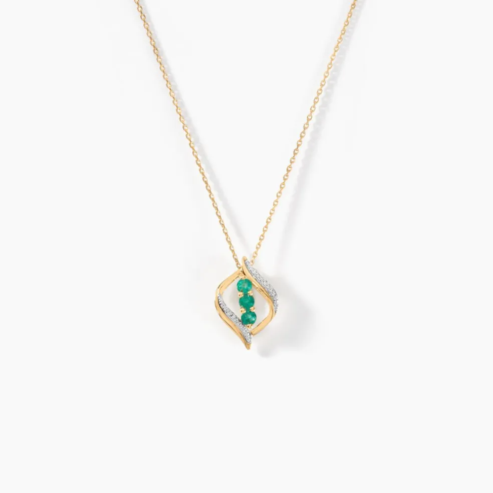 Collier Shahara Or Jaune Emeraude