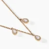 Collier Shiny Drops Plaqué Or Doré Oxyde De Zirconium