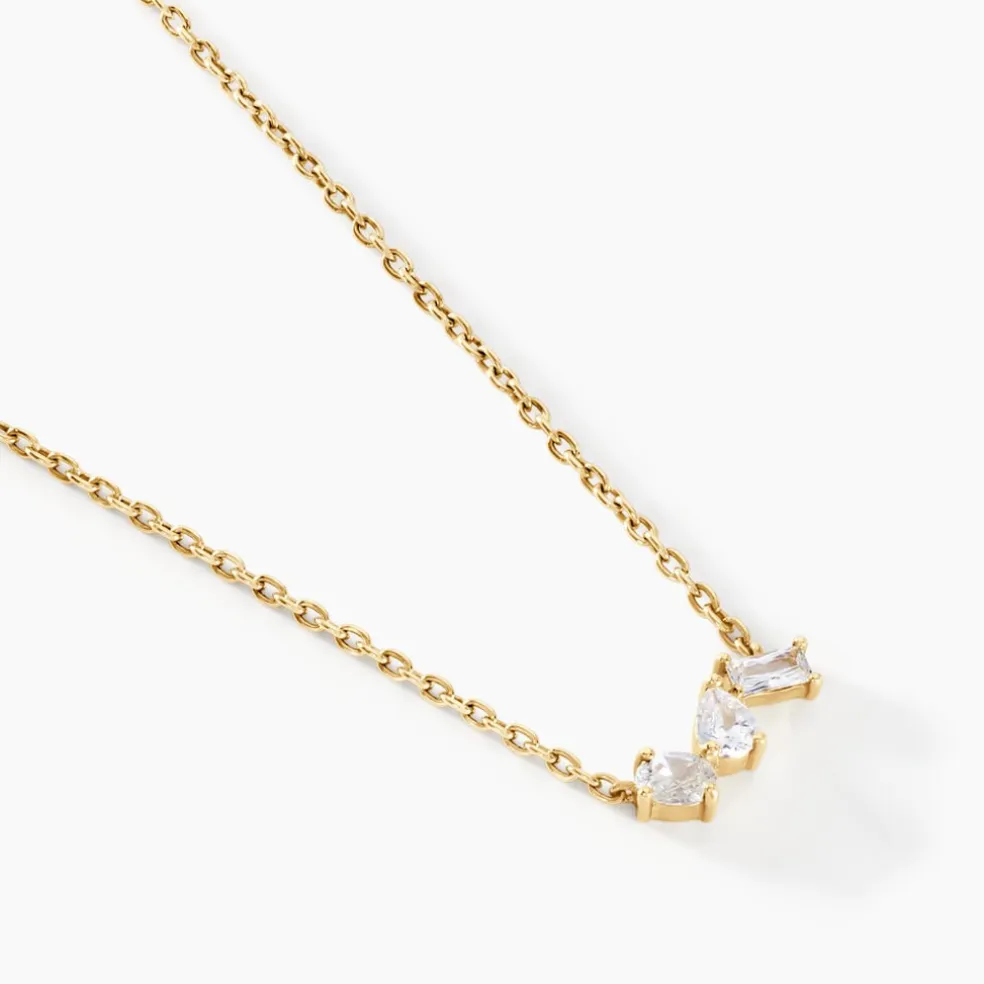 Collier Shiny Garden Or Jaune Oxyde De Zirconium