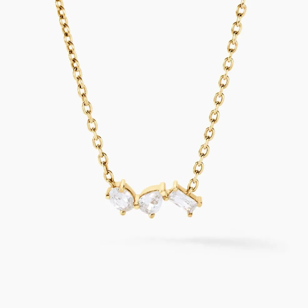 Collier Shiny Garden Or Jaune Oxyde De Zirconium