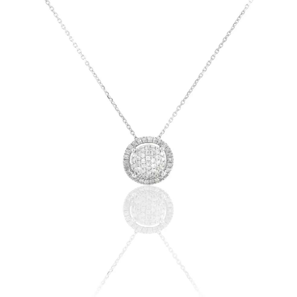 Collier Soleil D'hiver Or Blanc Diamant