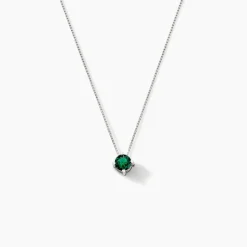 Collier Solitaire Argent Blanc Rio Santa Teresa Oxyde De Zirconium
