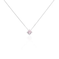 Collier Solitaire Argent Blanc Rio Santa Teresa Oxyde De Zirconium