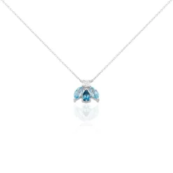 Collier Spring Or Blanc Topaze Oxyde De Zirconium