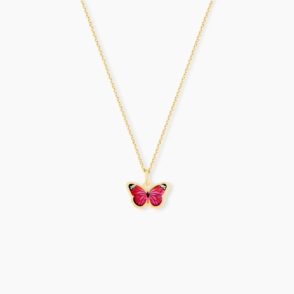 Collier Sulivia Papillon Or Jaune