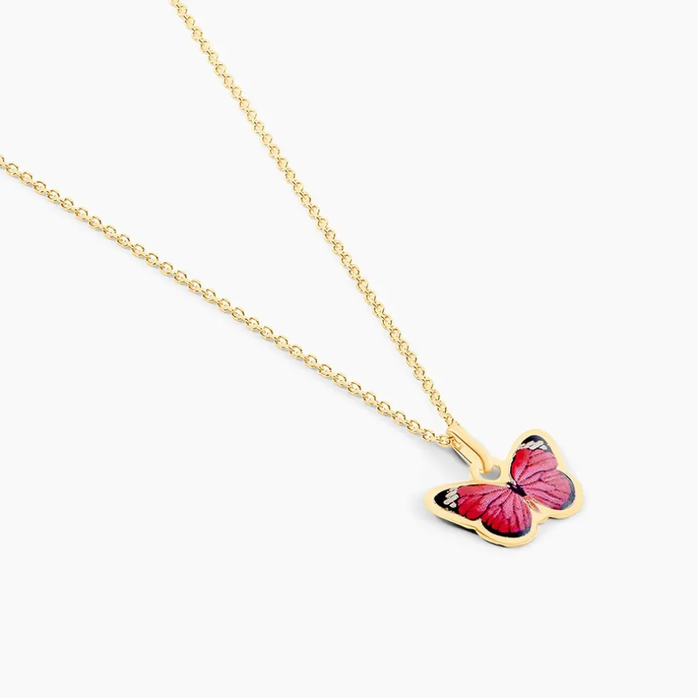 Collier Sulivia Papillon Or Jaune