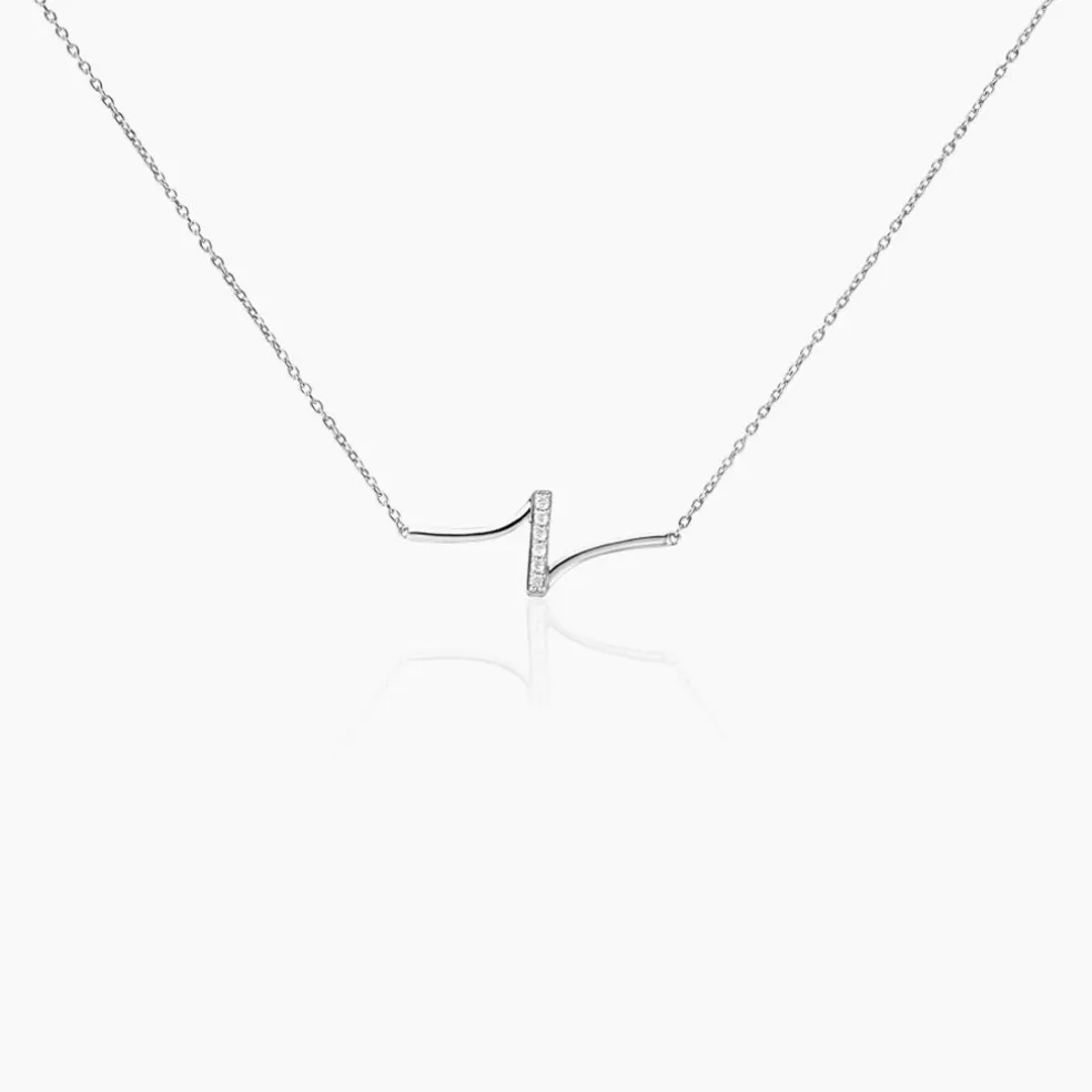 Collier Suraj Argent Blanc Oxyde De Zirconium