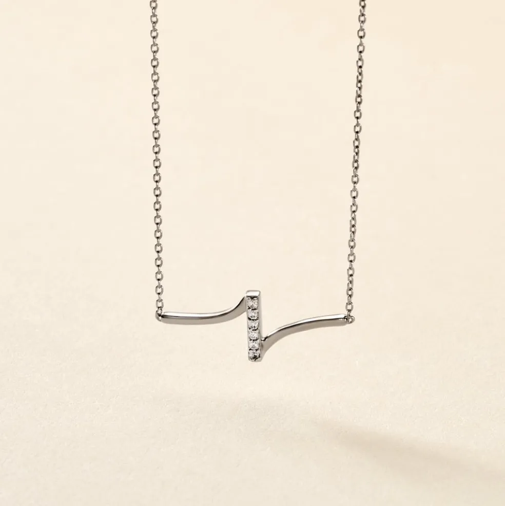Collier Suraj Argent Blanc Oxyde De Zirconium