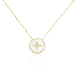 Collier Sweet Rosace Or Jaune Oxyde De Zirconium