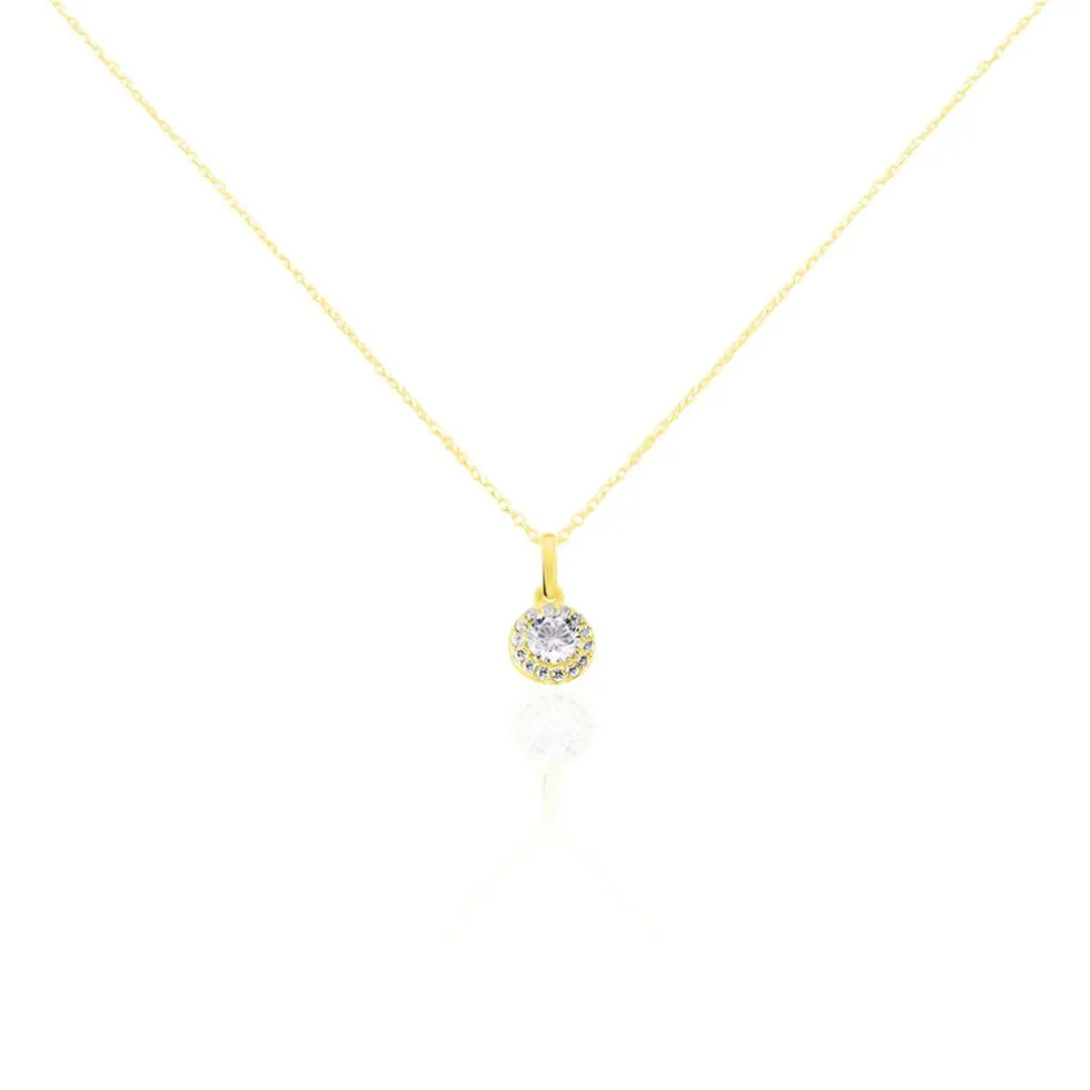 Collier Tahera Or Jaune Oxyde De Zirconium