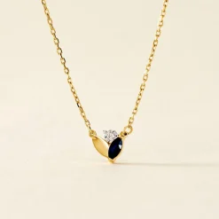 Collier Tameka Or Bicolore Saphir Diamant