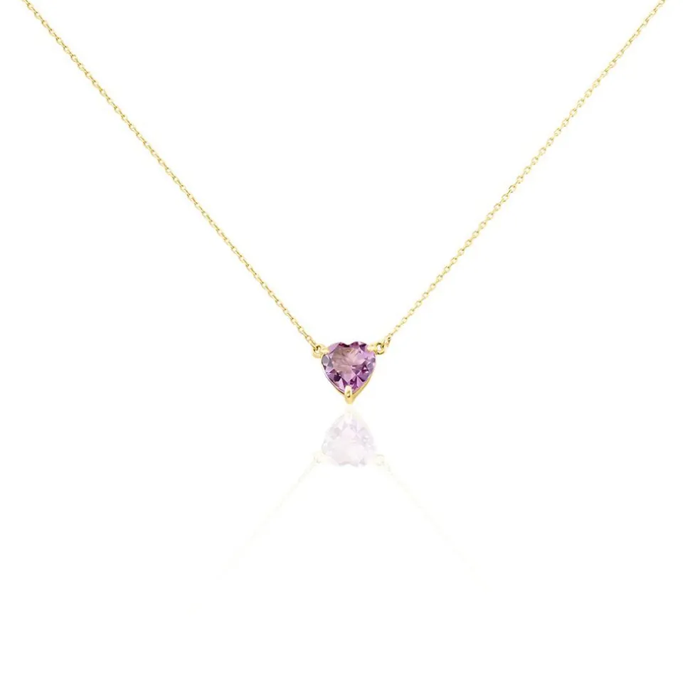 Collier Tender Love Or Jaune Améthyste