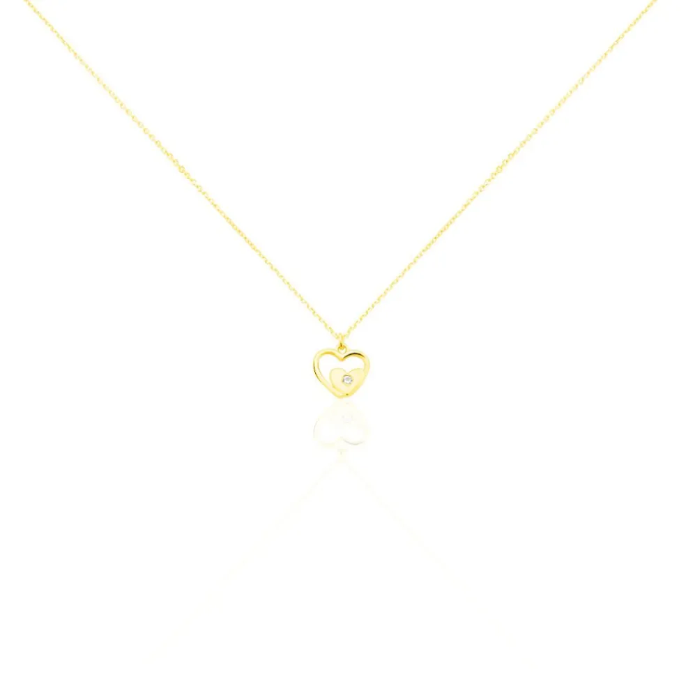 Collier Terentille Coeur Or Jaune Oxyde De Zirconium