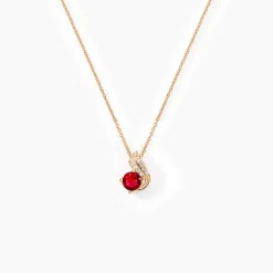 Collier Tyana Plaqué Or Jaune Pierre De Synthese Et Oxyde De Zirconium