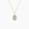Collier Veina Plaqué Or Jaune Aventurine