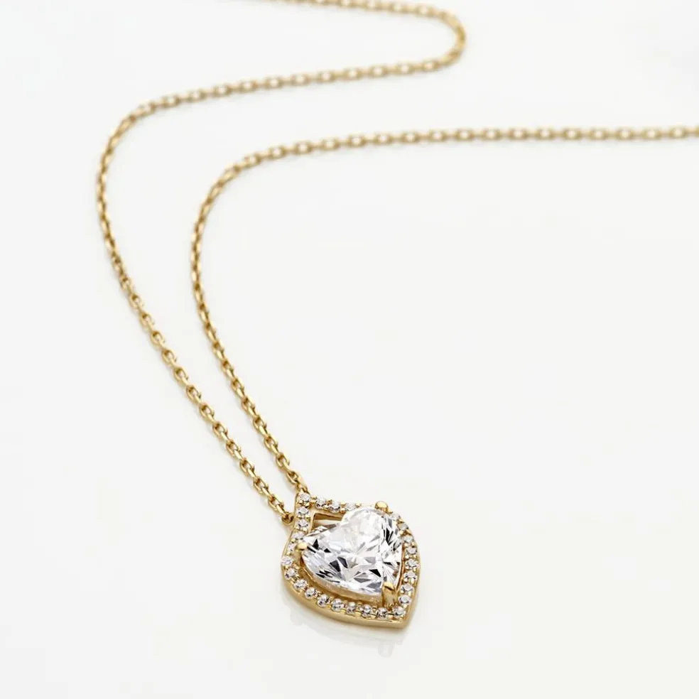 Collier Verounia Or Jaune Oxyde De Zirconium