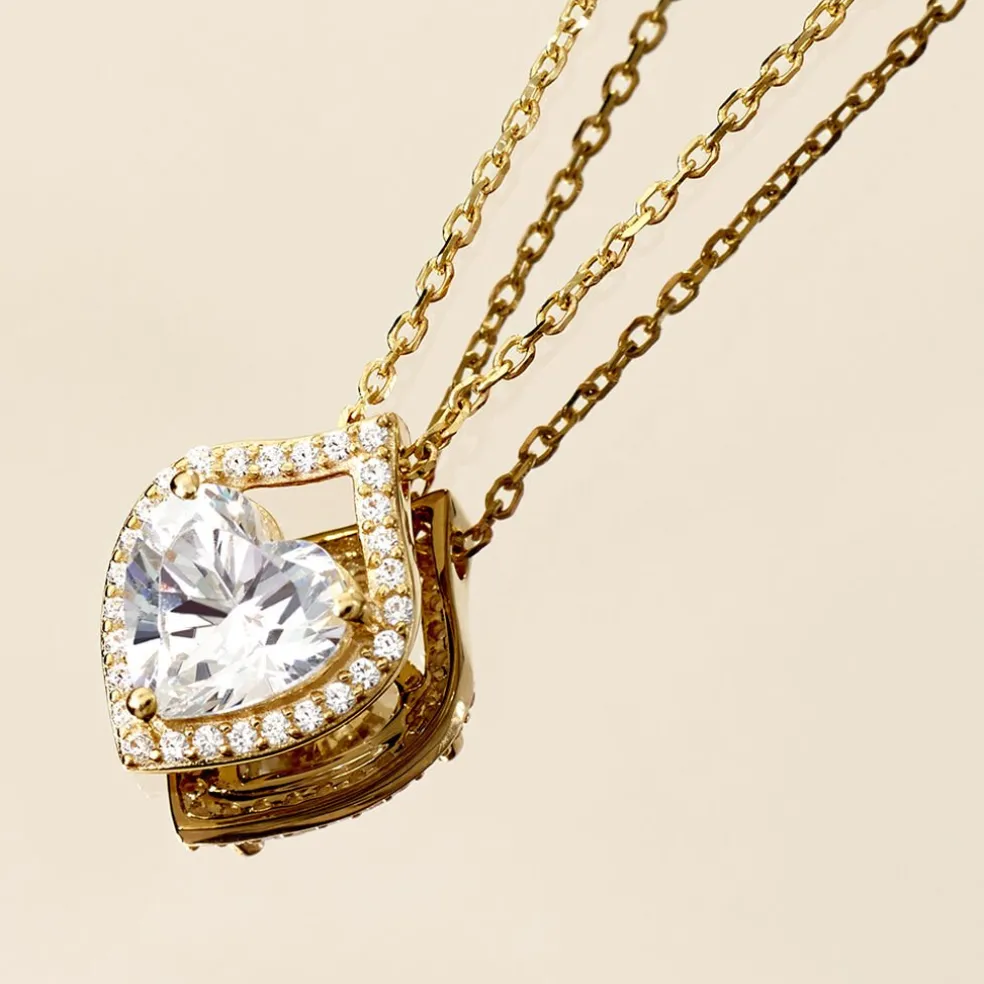 Collier Verounia Or Jaune Oxyde De Zirconium
