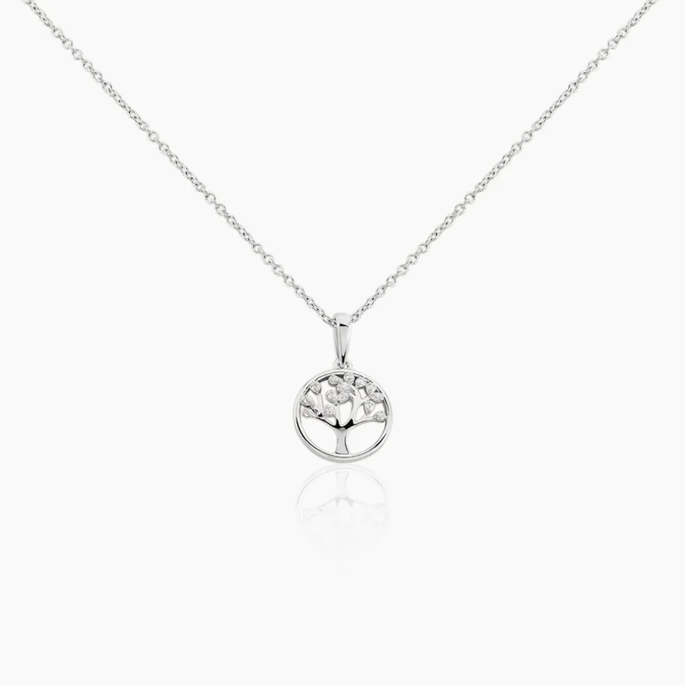 Collier Veva Argent Blanc Oxyde De Zirconium