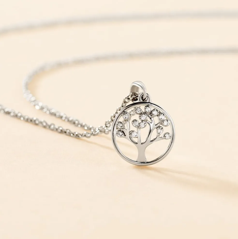 Collier Veva Argent Blanc Oxyde De Zirconium
