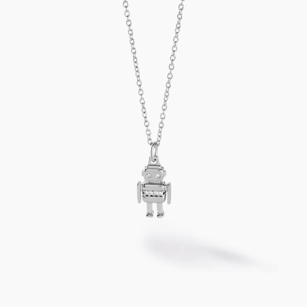 Collier Wallie Argent Blanc Oxyde De Zirconium