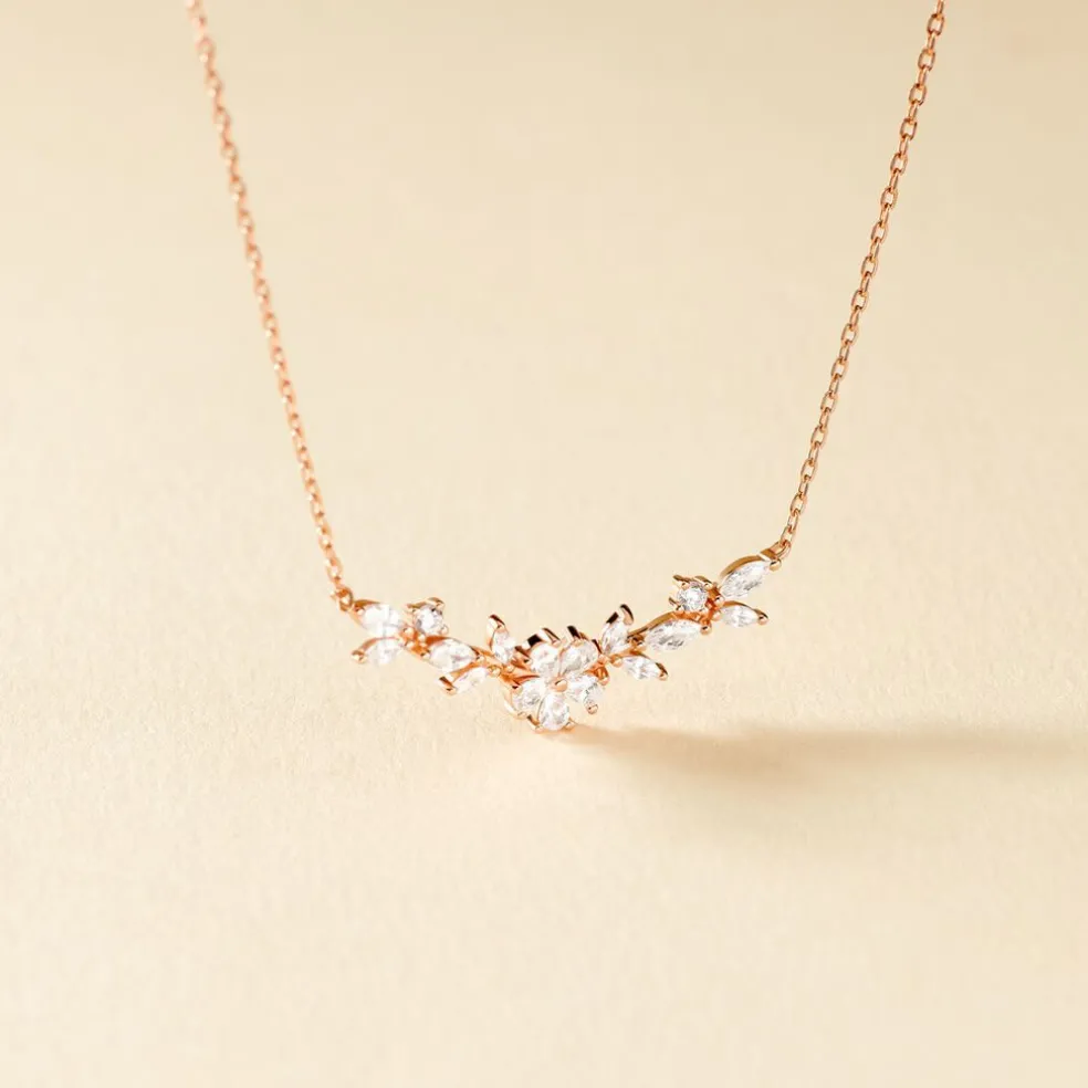 Collier Wanda Argent Rose Oxyde De Zirconium