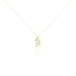 Collier Wandula Or Jaune Perle De Culture Et Diamant